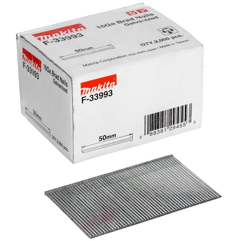 MAKITA F-33993 FEJNÉLKÜLI SZEG 50mm 2000DB/CSOMAG  TARTOZÉKOK