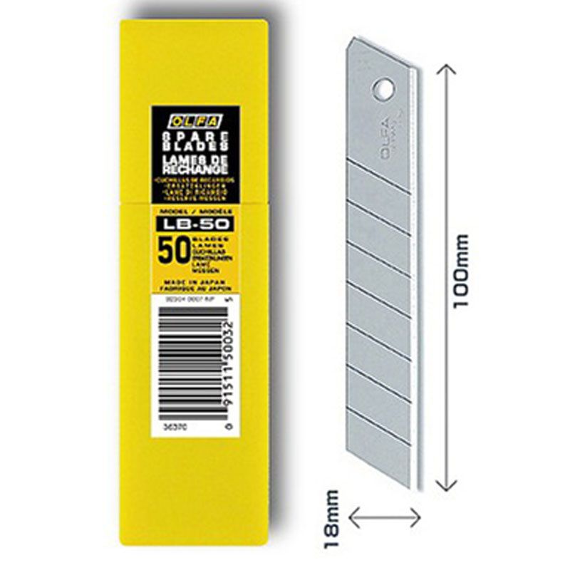 OLFA LB-50 DEKORPENGE TÖRHETŐ 18mm 50DB/CS. DEKORKÉSEK, -PENGÉK, HÁZTARTÁS OLFA LB-50 DEKORPENGE TÖRHETŐ 18mm 50DB/CS. DEKORKÉSEK, -PENGÉK, HÁZTARTÁS