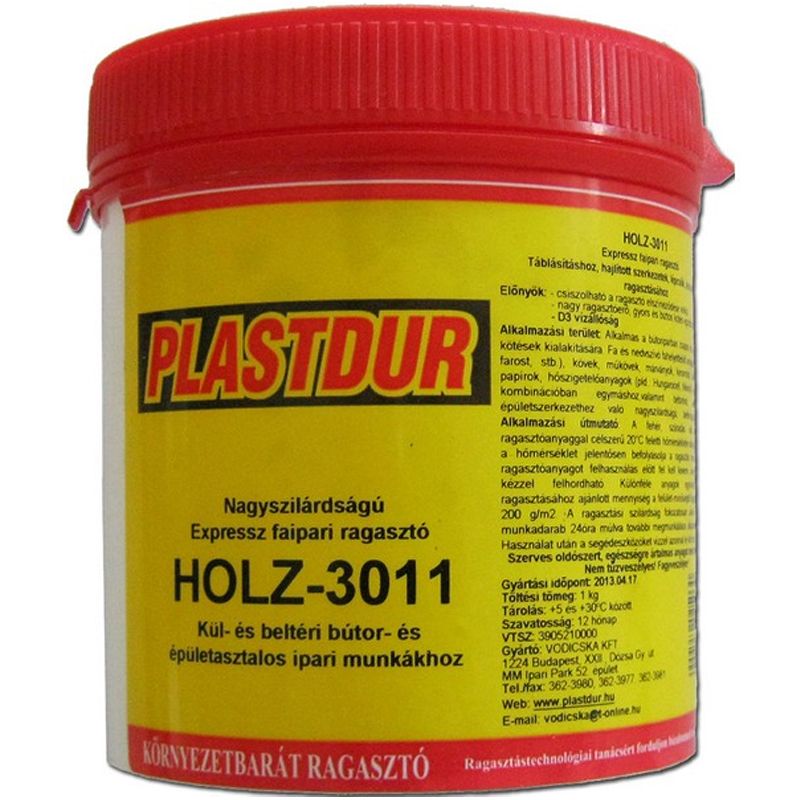 FARAGASZTÓ NAGYSZILÁRDSÁGÚ 1KG-OS EXPRESSZ-D3 VÍZÁLLÓ PLASTDUR HOLZ-3011 RAGASZTÁSTECHNIKA