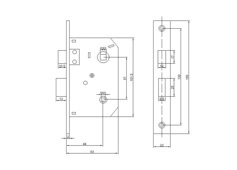 EUROELZETT ZÁRTEST WC SZÓLÓBAN GRÁCIA 910/T/55mm/57mm/260  AJTÓZÁR