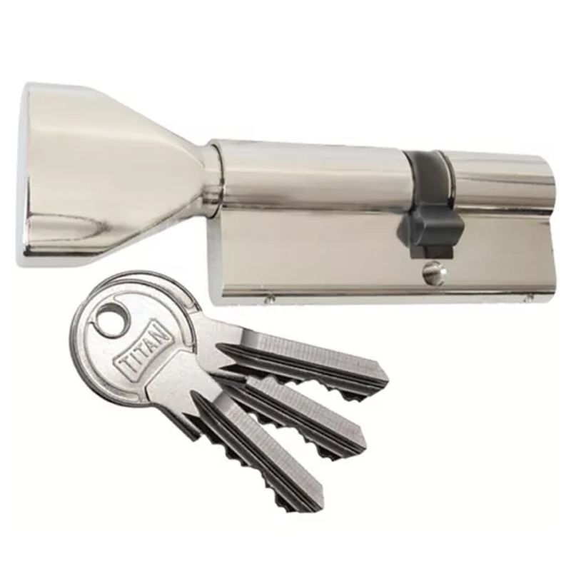 TITAN K1 CIL.ZÁRBETÉT FOGAZOTT 45/45 GOMBOS 45 NIKKEL 3KULCS  AJTÓZÁR
