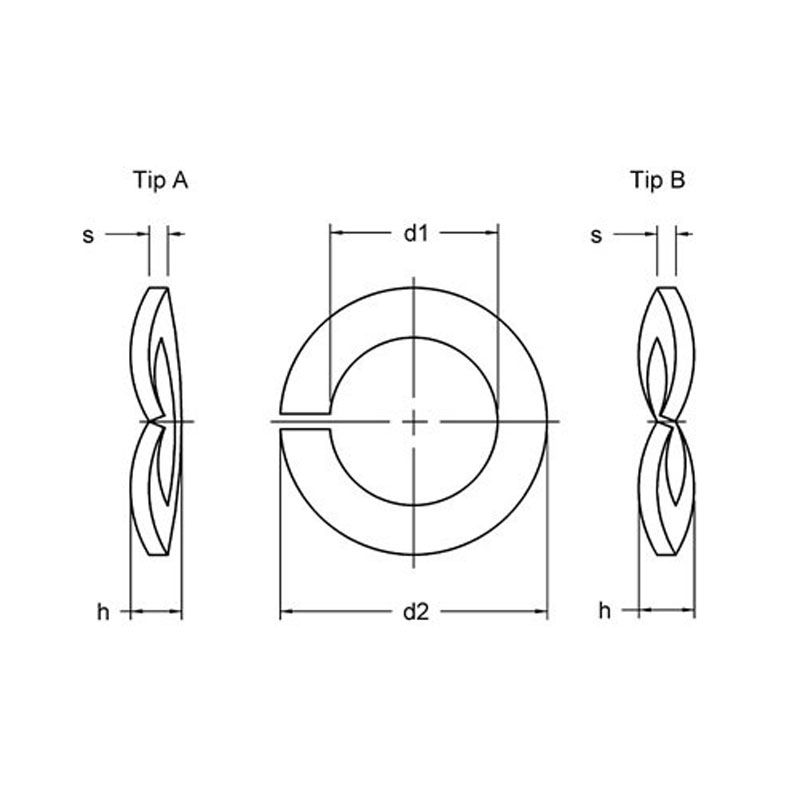 RUGÓS ALÁTÉT M10 HAJLÍTOTT DIN 128A A2  ALÁTÉTEK