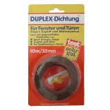 ABLAKSZIGETELŐ SZALAG 10M*32mm BARNA V ALAKÚ LETEX DUPLEX-DUPLO SZIGETELŐ SEGÉDANYAGOK