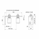 COMBI 456 VEZETŐGÖRGŐ KAPUHOZ-DUPLA D40*60 FEHÉR-HG. CSAVAROZHATÓ  KAPUVASALAT