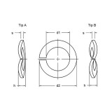 RUGÓS ALÁTÉT M10 HAJLÍTOTT DIN 128A A2  ALÁTÉTEK