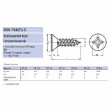 LEMEZCSAVAR SFKH D3.5*19 DIN 7982 A2 PH INOX 