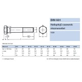 HLF CSAVAR M8*140 DIN 931-10.9 NAT. RM IMPORT METRIKUS CSAVAROK