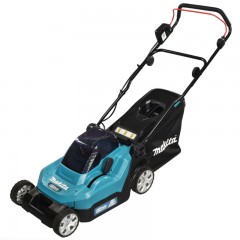 MAKITA DLM382Z FŰNYÍRÓ AKKUS 18V + 2DB AKKU 38cm VÁGÁS SZÉLESSÉG FŰGYŰJTŐS  FŰNYÍRÓ